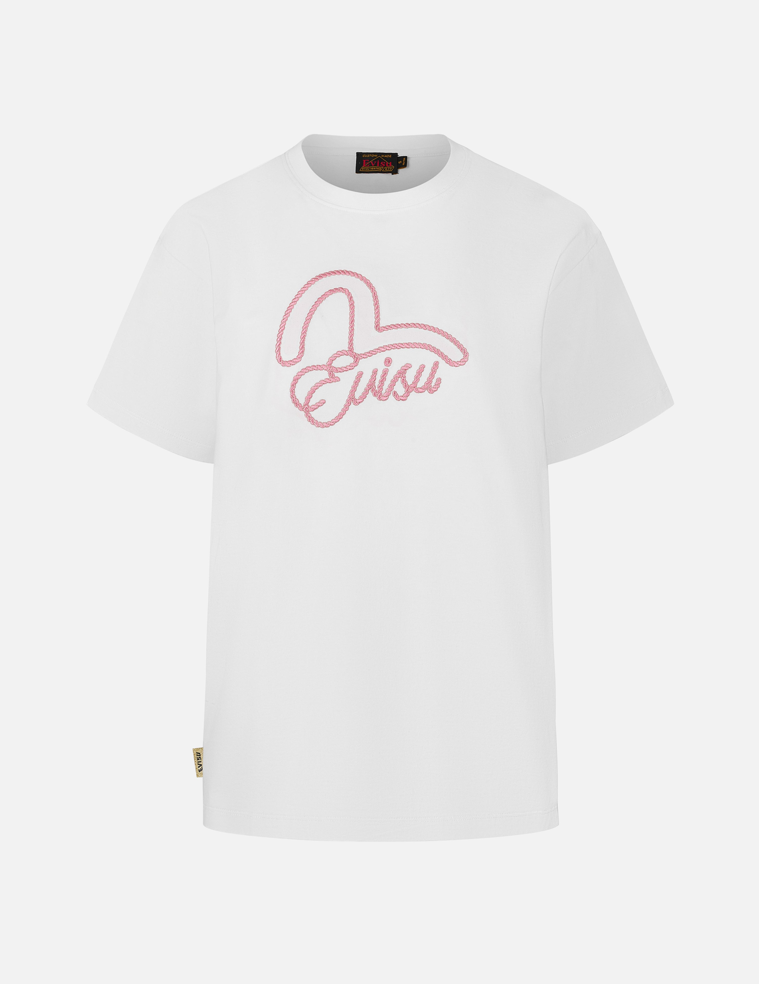 Seagull Print and Twisted Rope Logo Embroidery Boyfriend T-Shirt