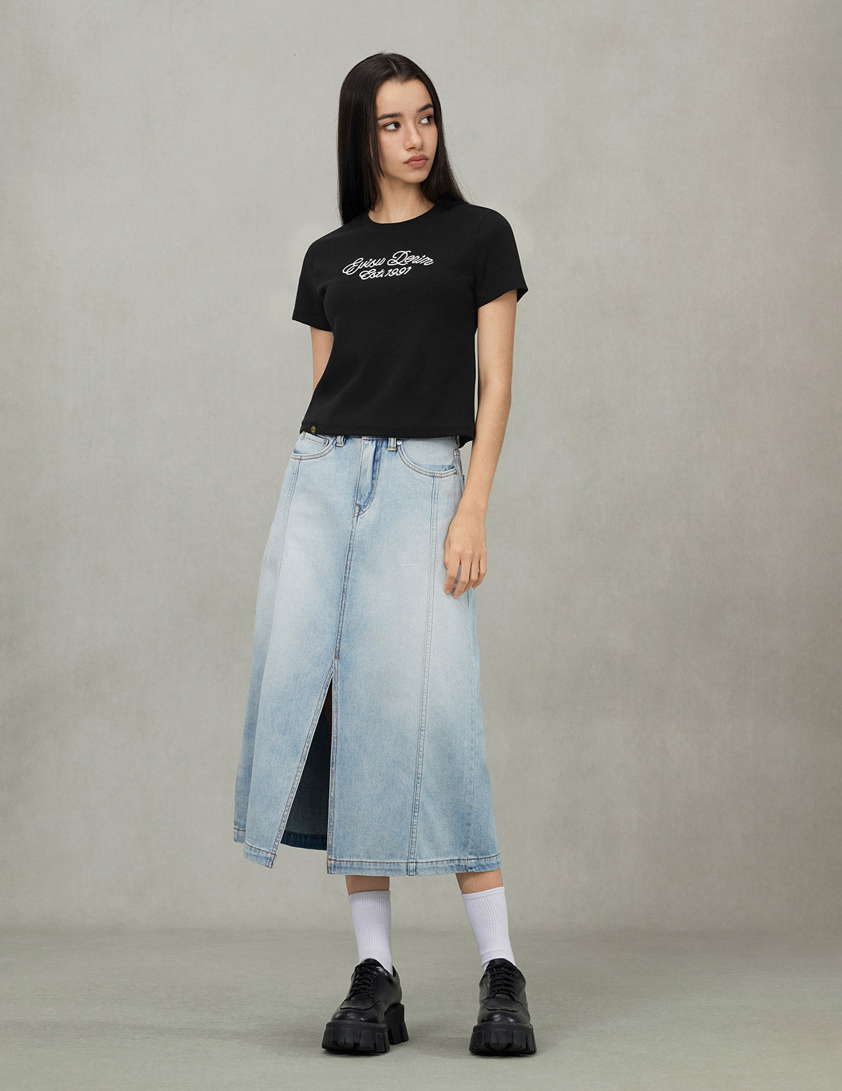 Rope Twist Slogan Embroidery Boyfriend T-Shirt