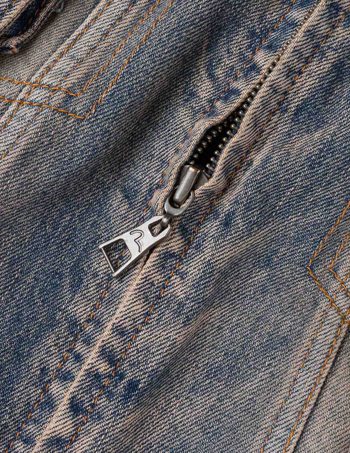 Two Tone Washed Bondage Denim Jacket
