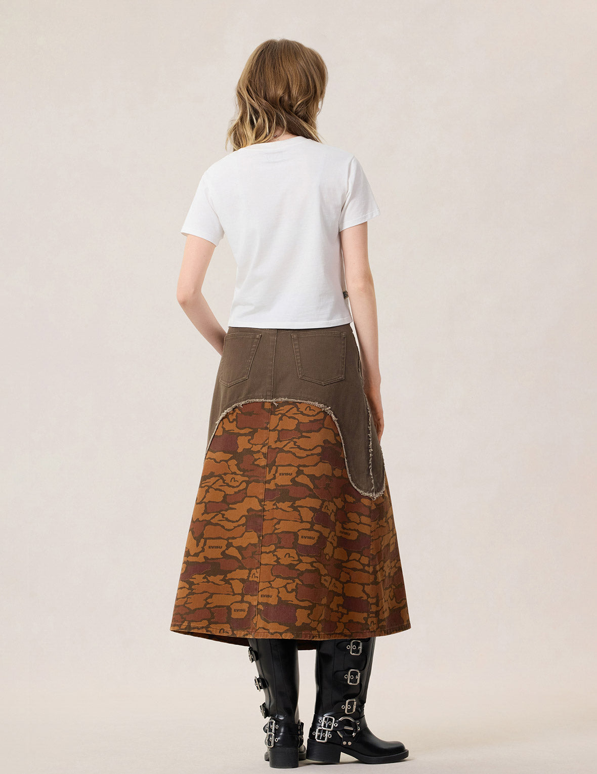 Ishigaki Camouflage Denim Skirt