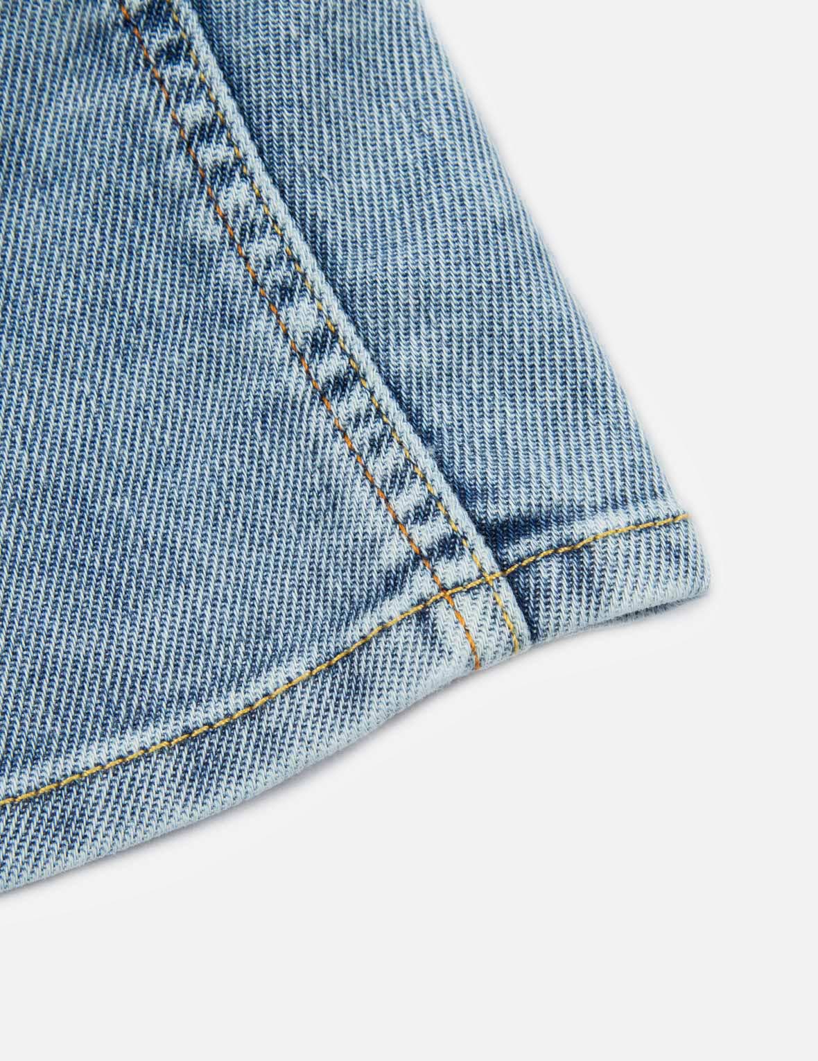 Daruma Embroidery Denim Dungaree Dress