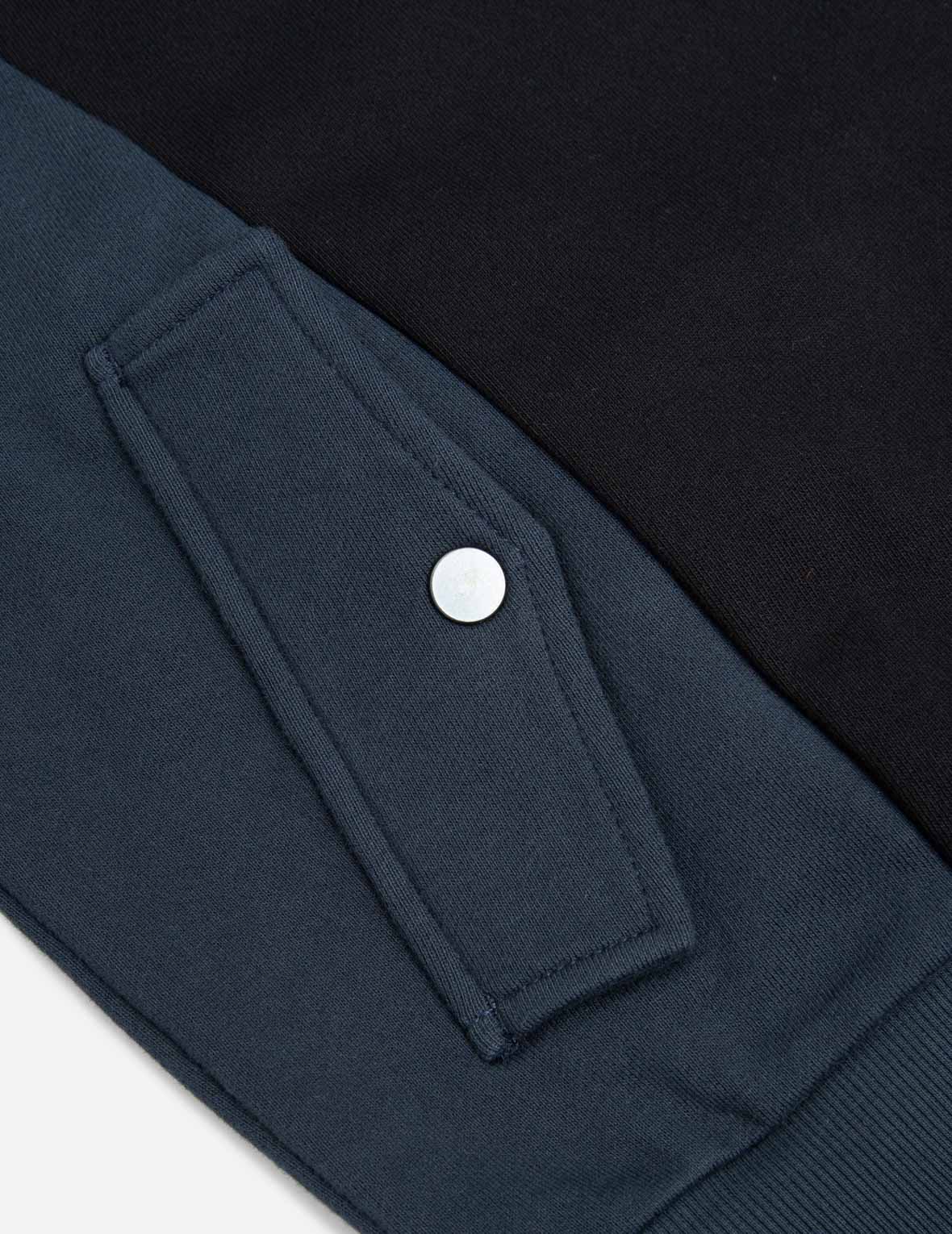 側面拼接Logo刺繡衛衣