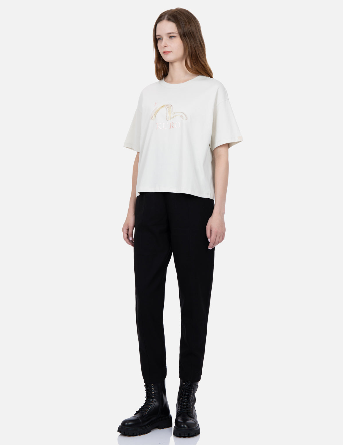 Logo Print Waistband Tapered Pants