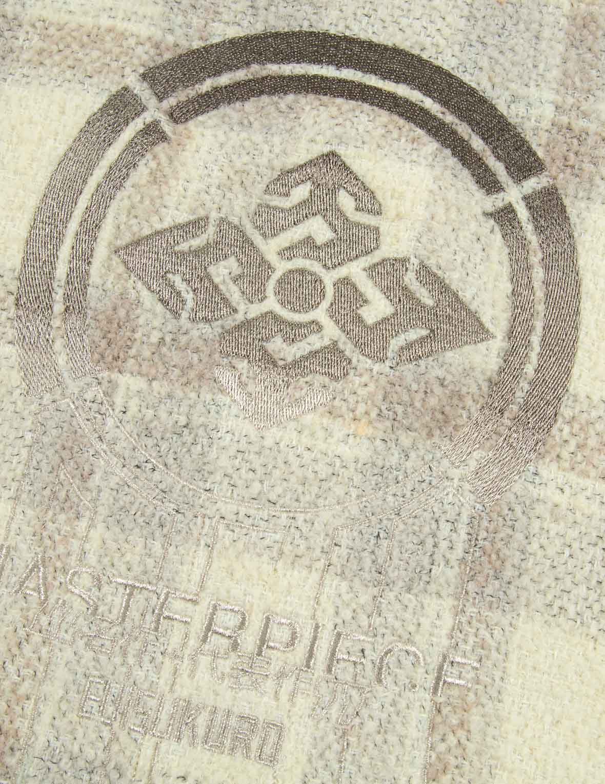 漸變家花刺繡格紋襯衫式夾克