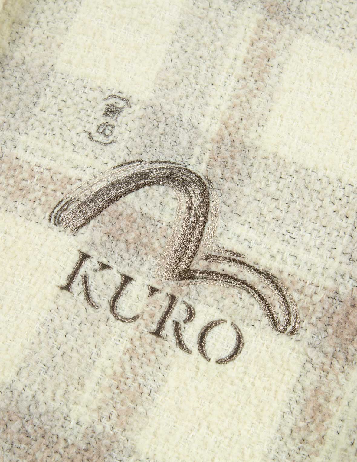 漸變家花刺繡格紋襯衫式夾克