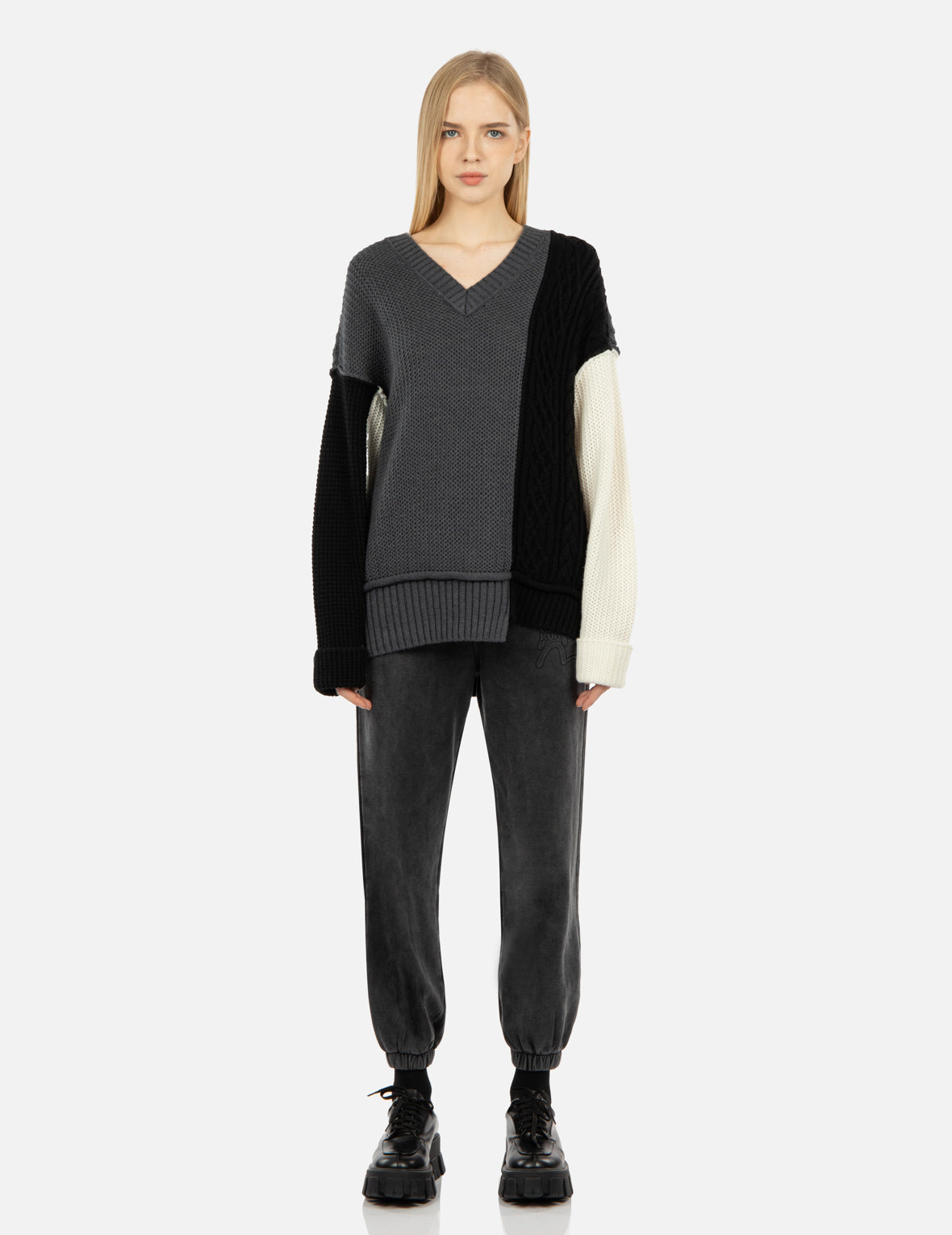 Asymmetric Colorblock Sweater
