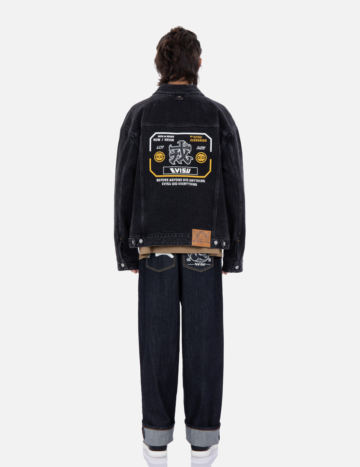 Kanji Print Denim Jacket