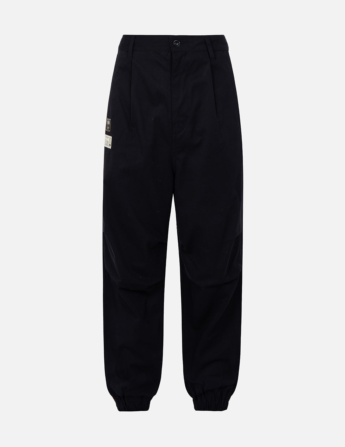 家花刺繡闊腿束腳褲