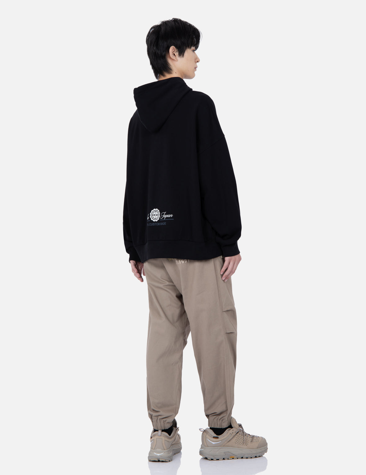 家花刺繡闊腿束腳褲