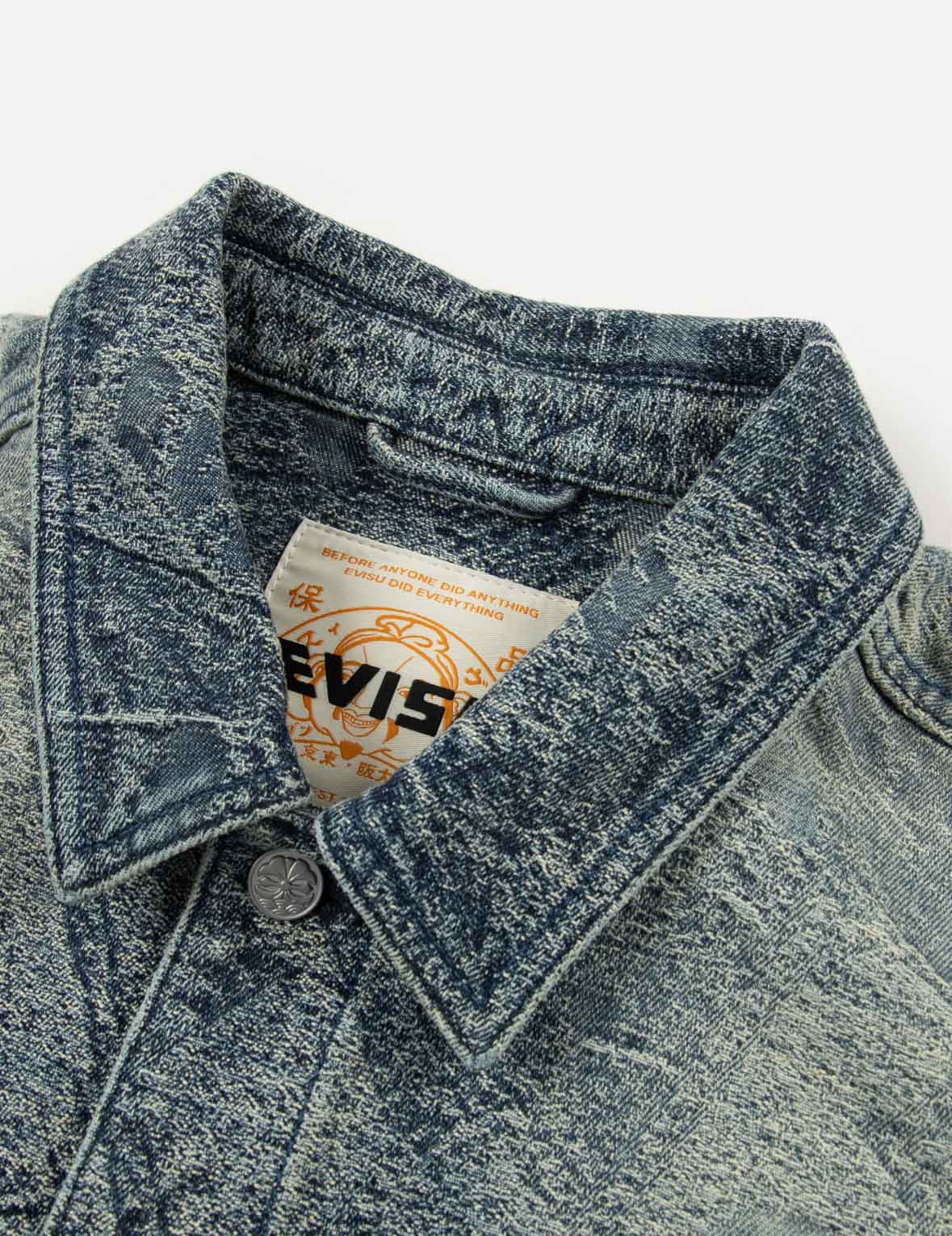 滿地口袋印花和海鷗刺繡寬版牛仔外套