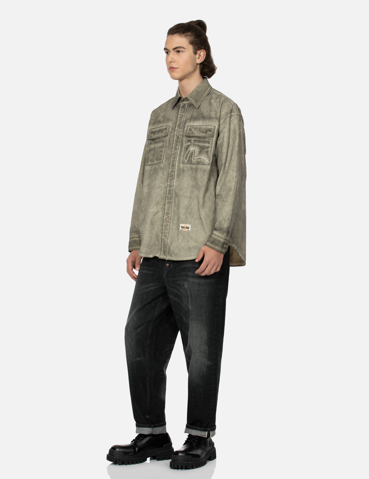 洗水海鷗刺繡時尚版型牛仔褲