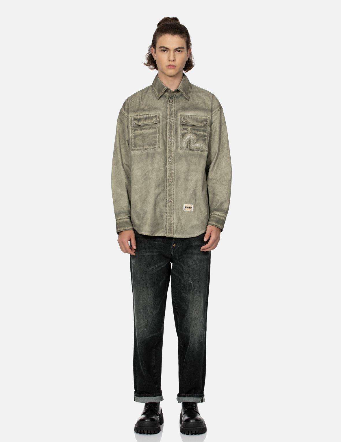 洗水海鷗刺繡時尚版型牛仔褲