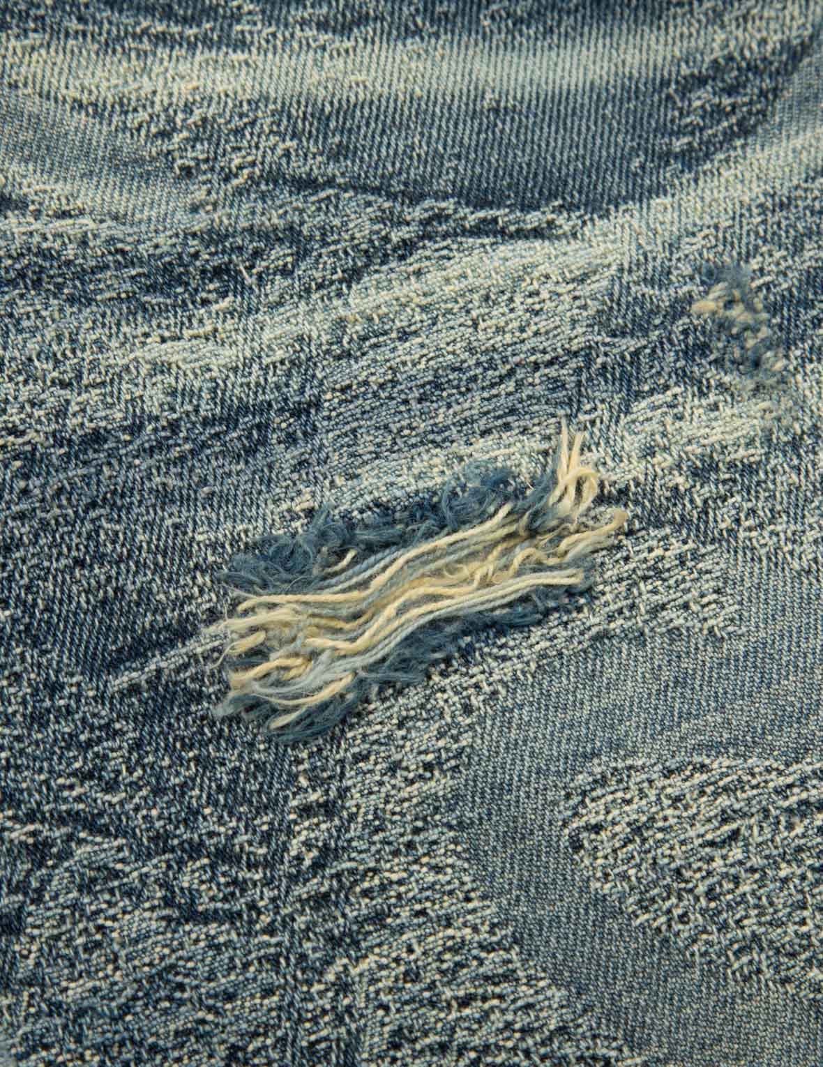 洗水海鷗刺繡常規直筒牛仔褲 #2008
