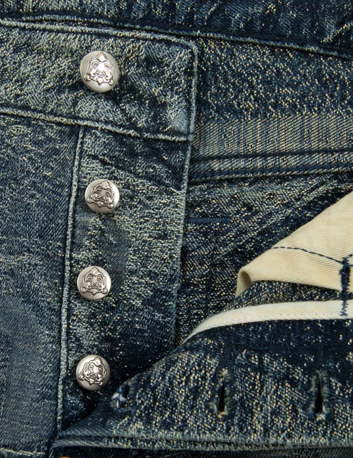 洗水海鷗刺繡常規直筒牛仔褲 #2008