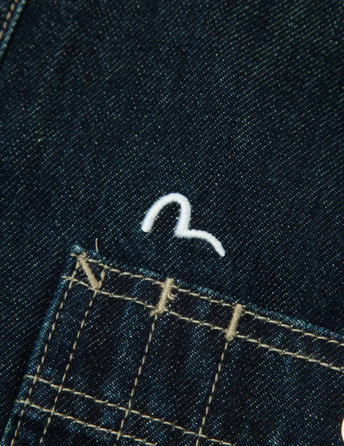 Logo Print Loose Fit Hooded Denim Shirt Jacket