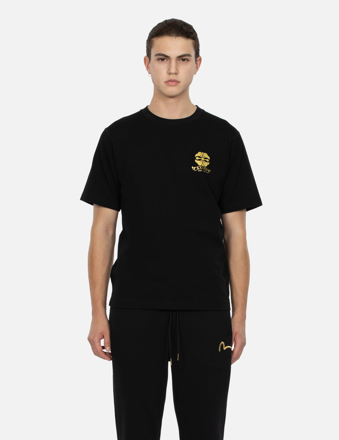 家花商標燙金印花常規版型T恤