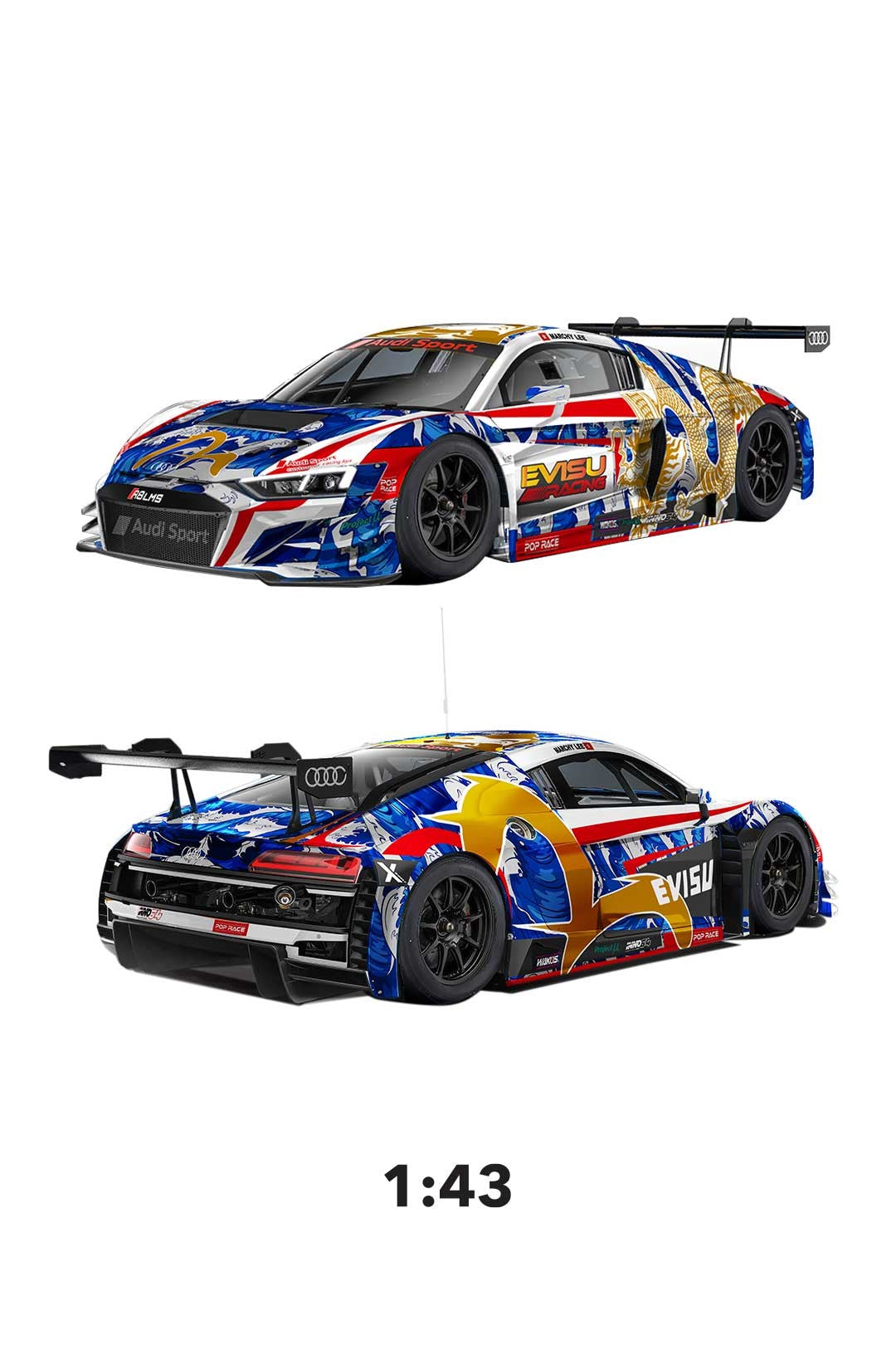 EVISU X Audi Sport 1:43 賽車模型