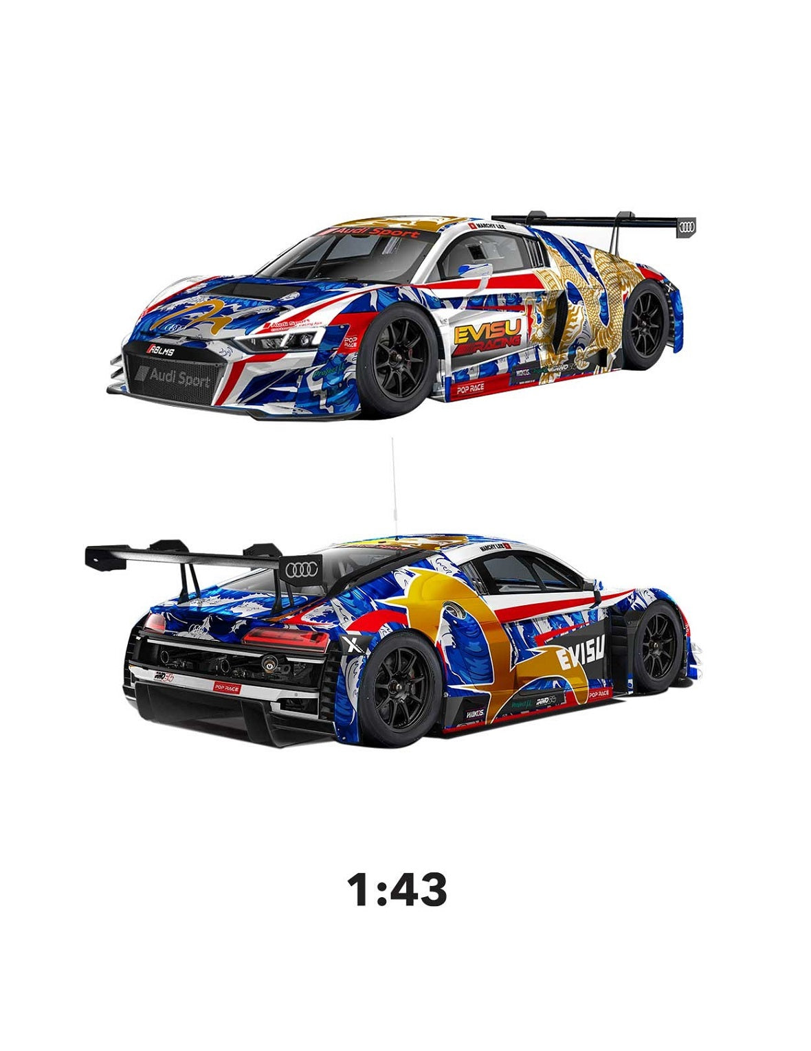 EVISU X Audi Sport 1:43 賽車模型