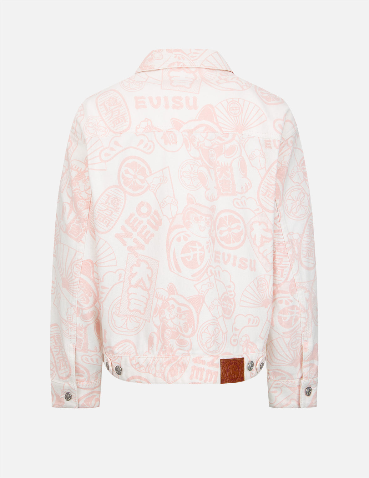 Allover EVISU Squad Discharge-Print Denim Jacket