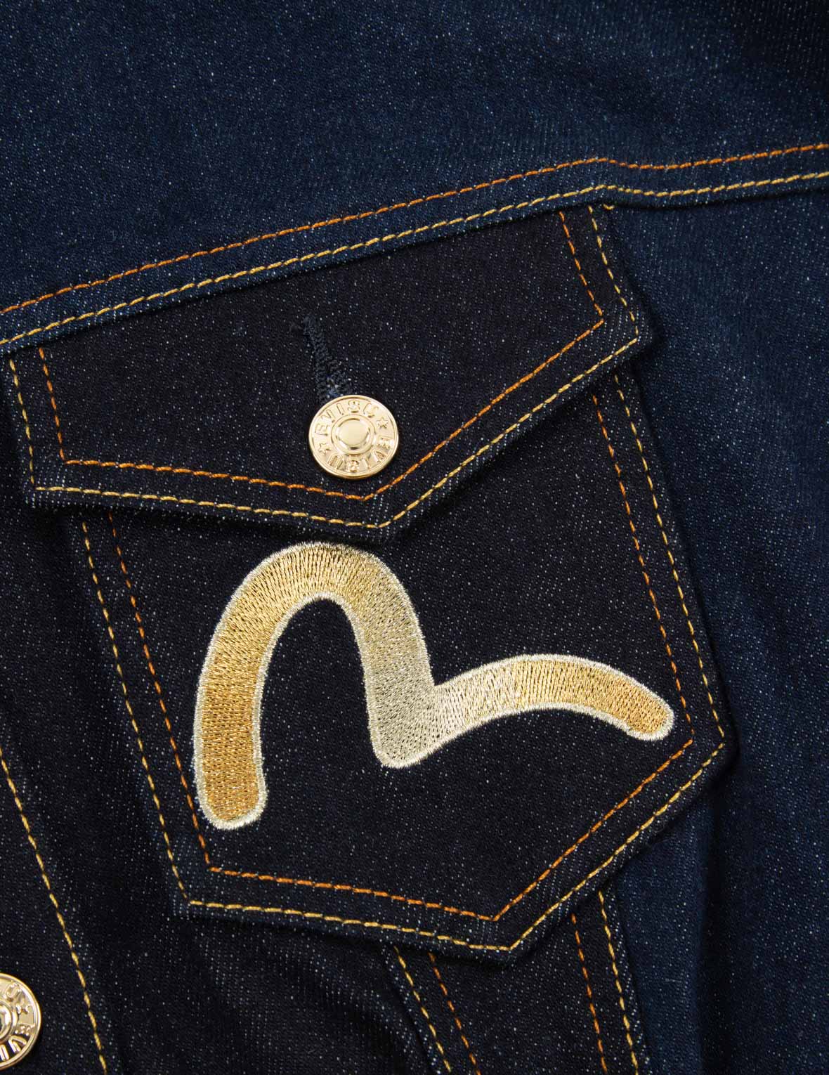 小海鷗與家花刺繡拼接牛仔裙