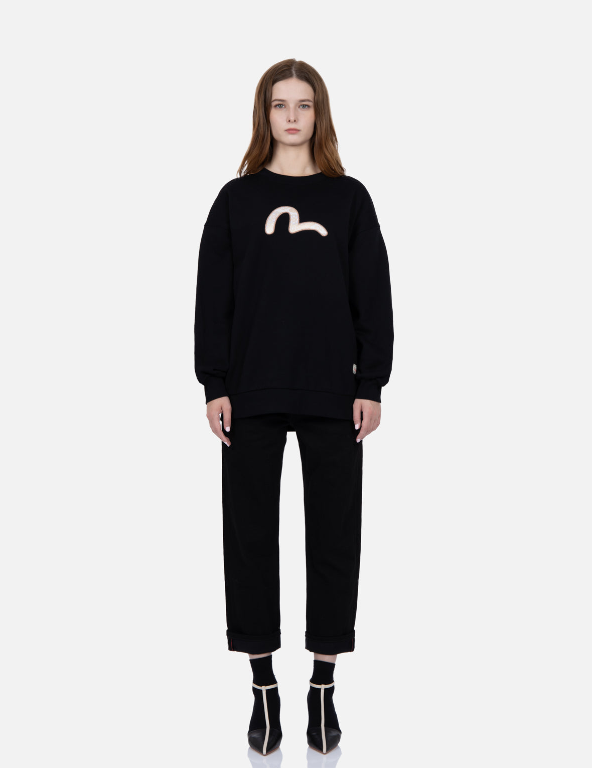 Brocade Seagull Appliqué Sweatshirt