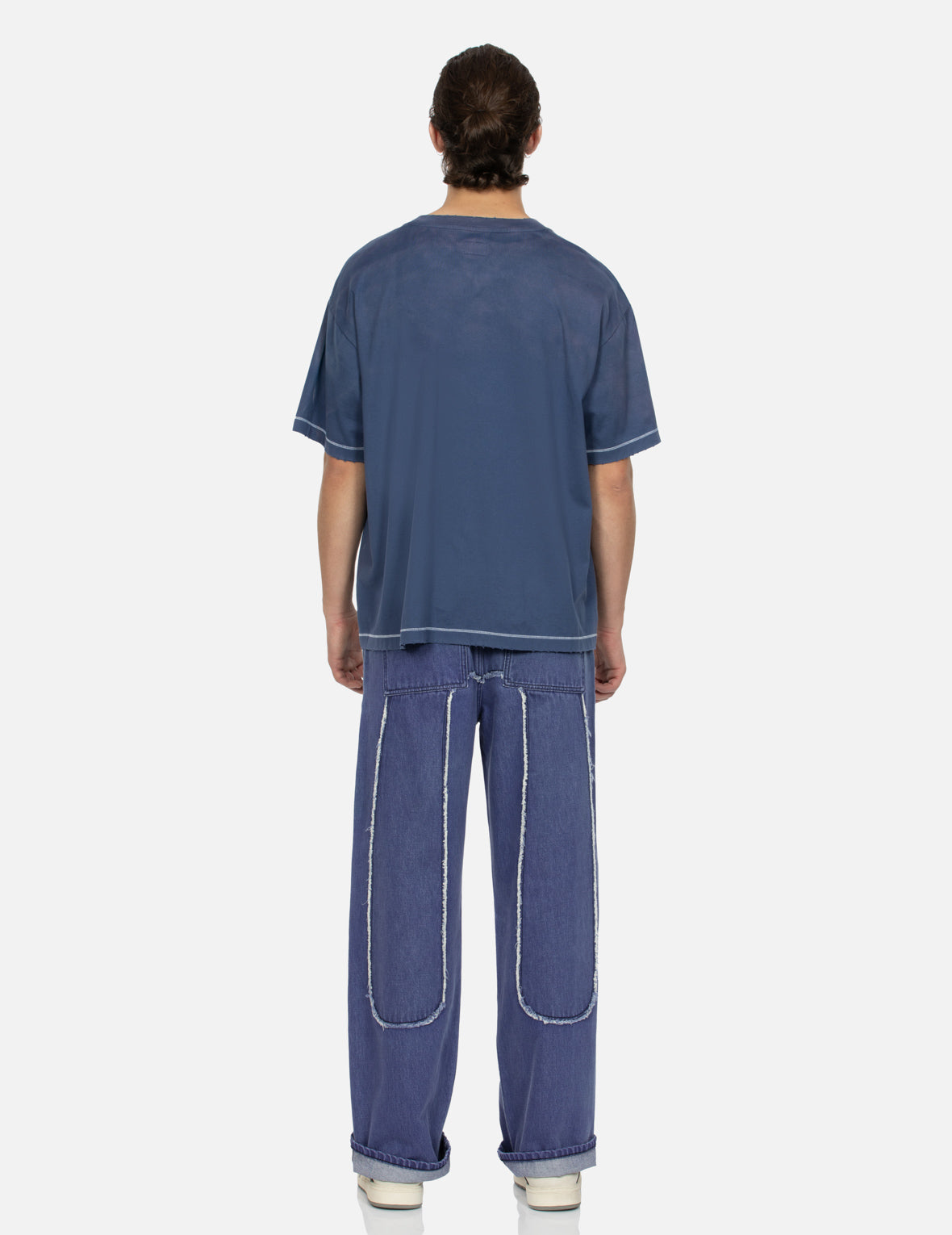 Daicock with Fringed Edges Baggy Fit Work Jeans