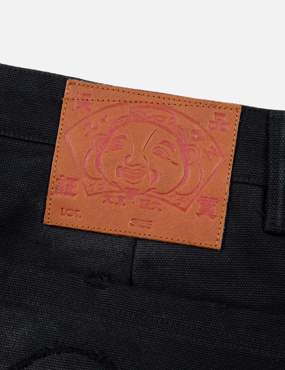 海鷗貼布刺繡鬆身闊腿木工褲