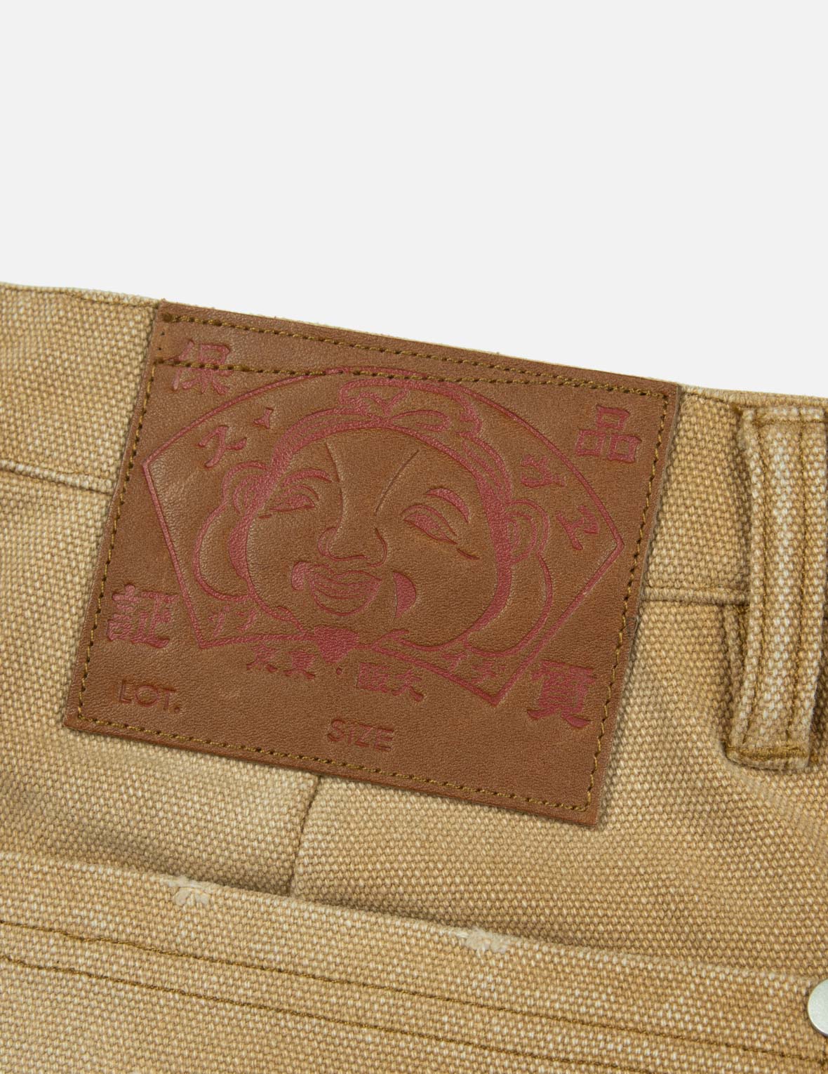 海鷗貼布刺繡鬆身闊腿木工褲