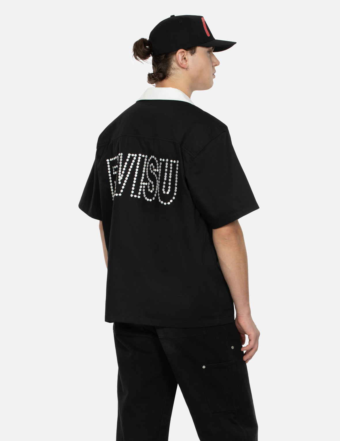 Chain-Stitched Embroidery Logo Boxy Tencel Shirt