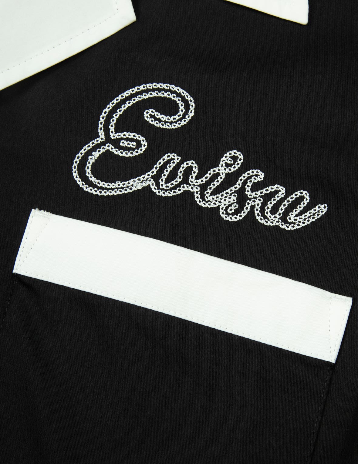 Chain-Stitched Embroidery Logo Boxy Tencel Shirt