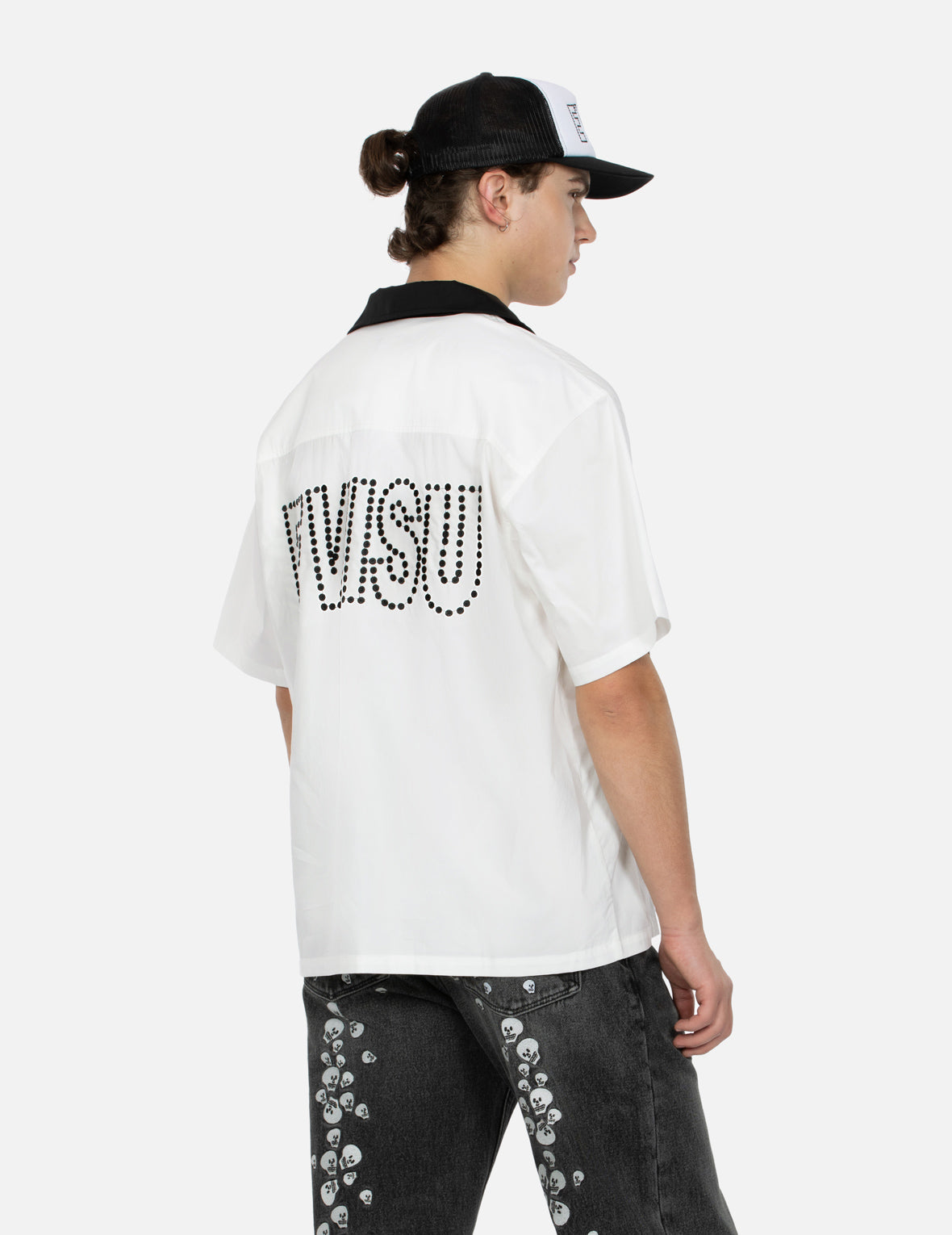Chain-Stitched Embroidery Logo Boxy Tencel Shirt