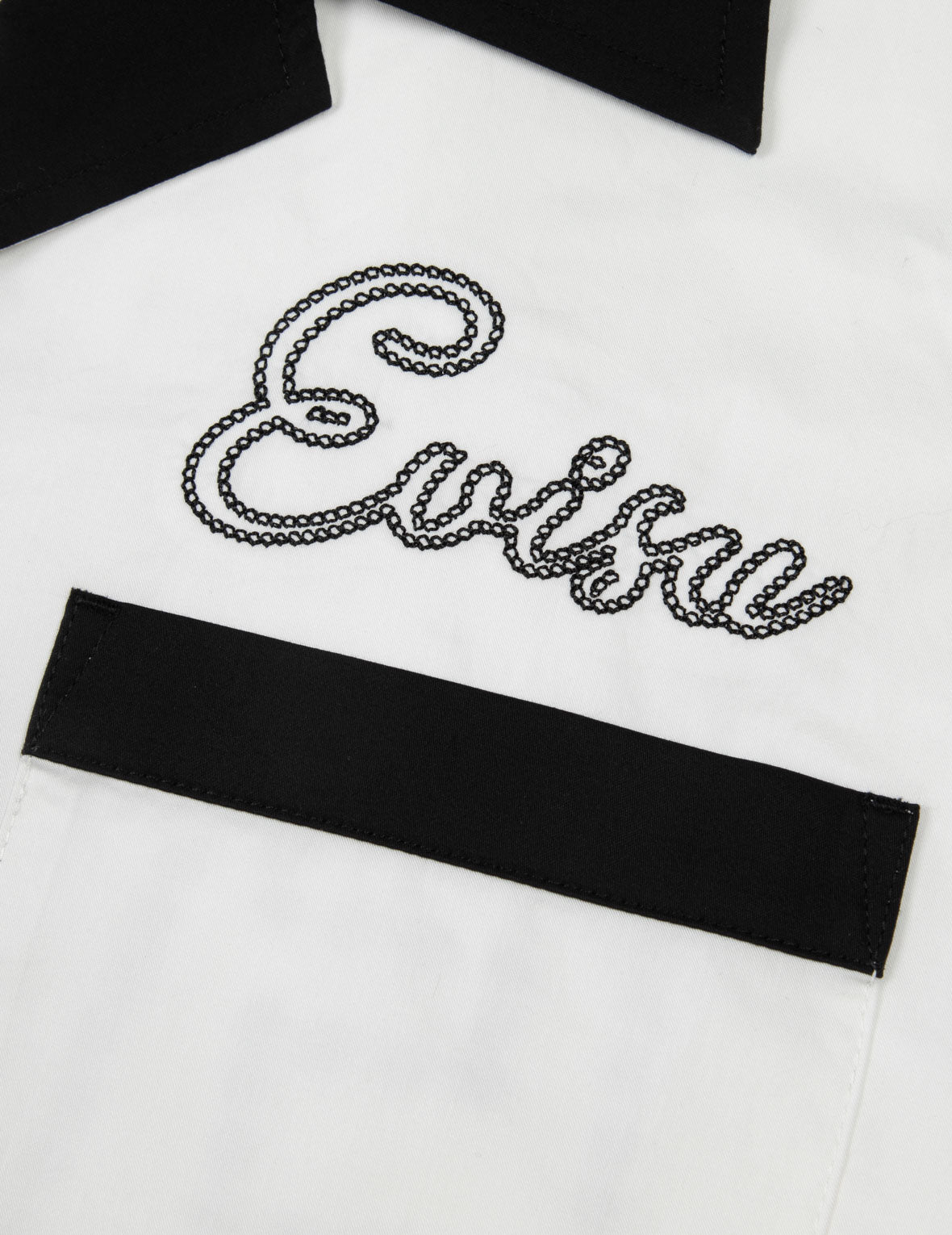 Chain-Stitched Embroidery Logo Boxy Tencel Shirt