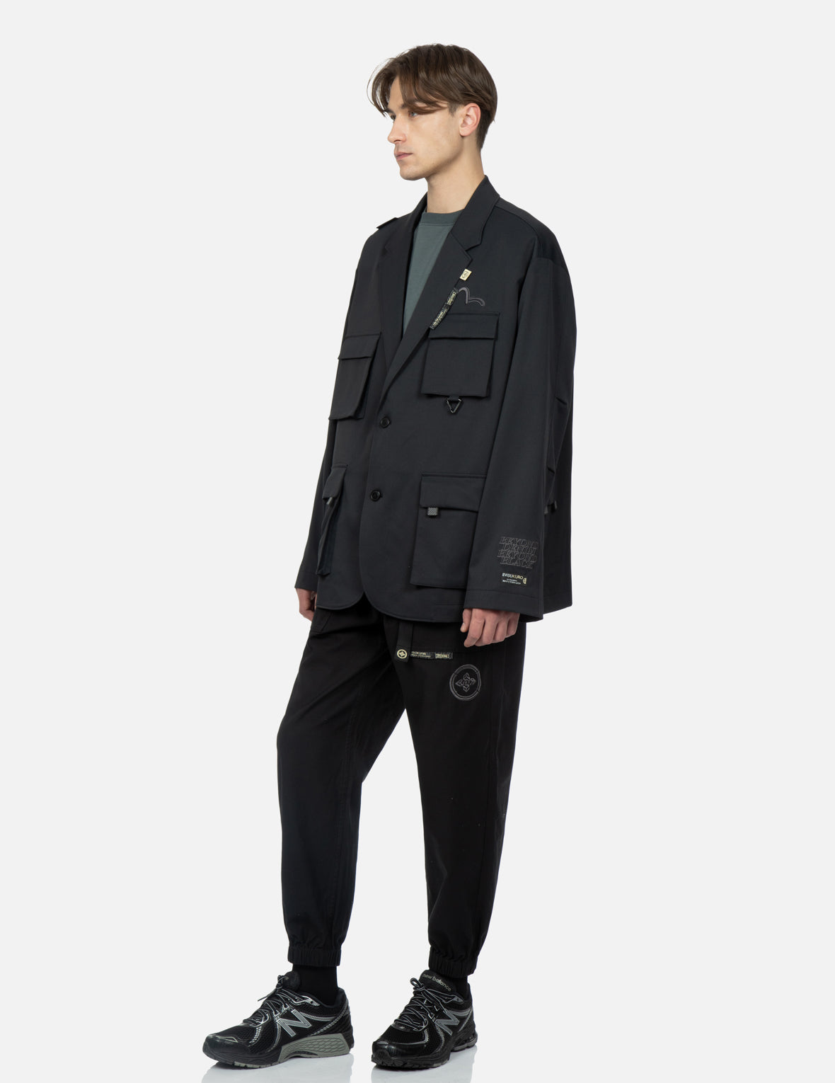 多重工裝口袋西服外套