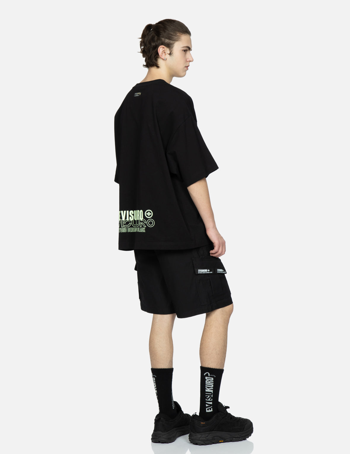 商標標籤貼佈工裝短褲