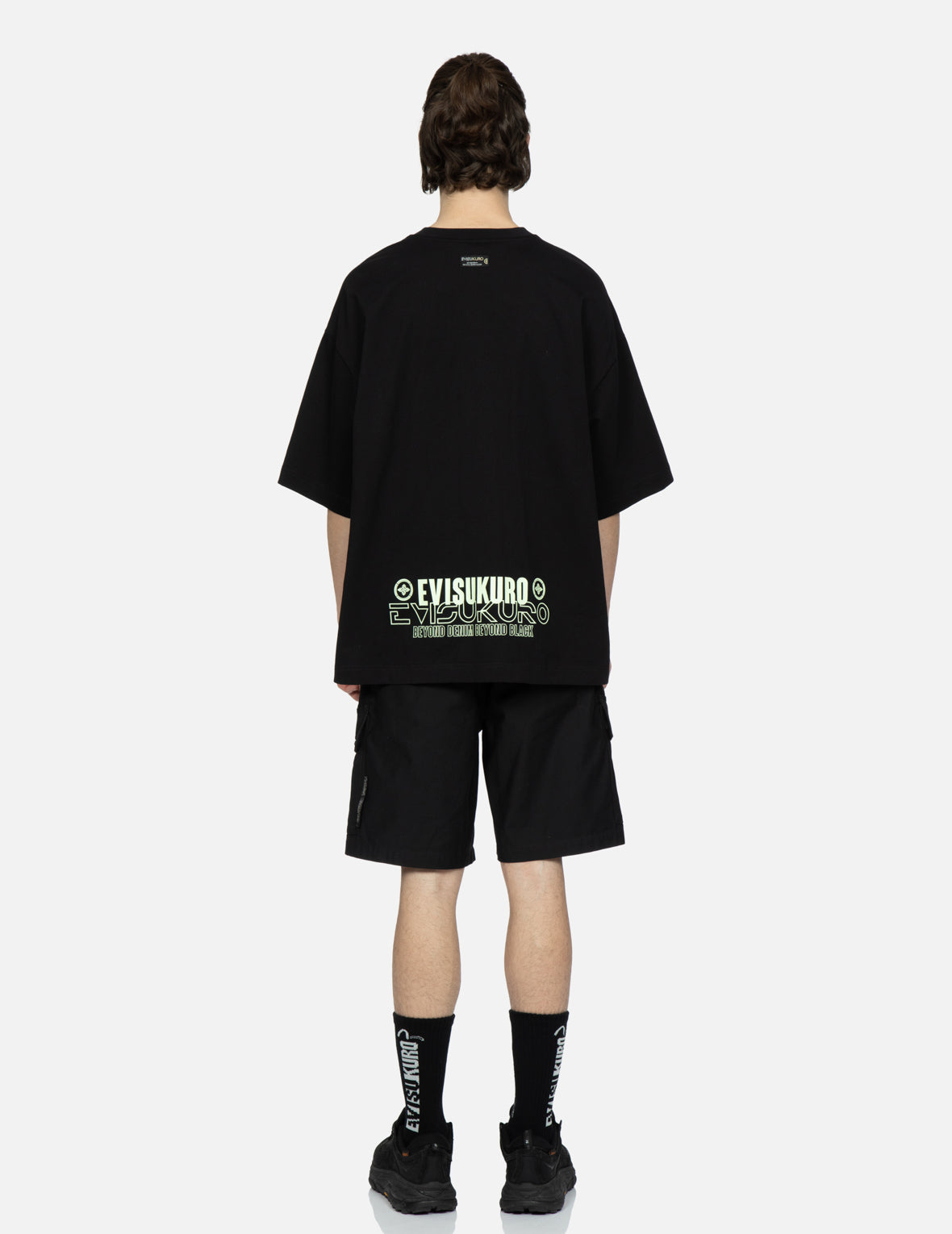 商標標籤貼佈工裝短褲