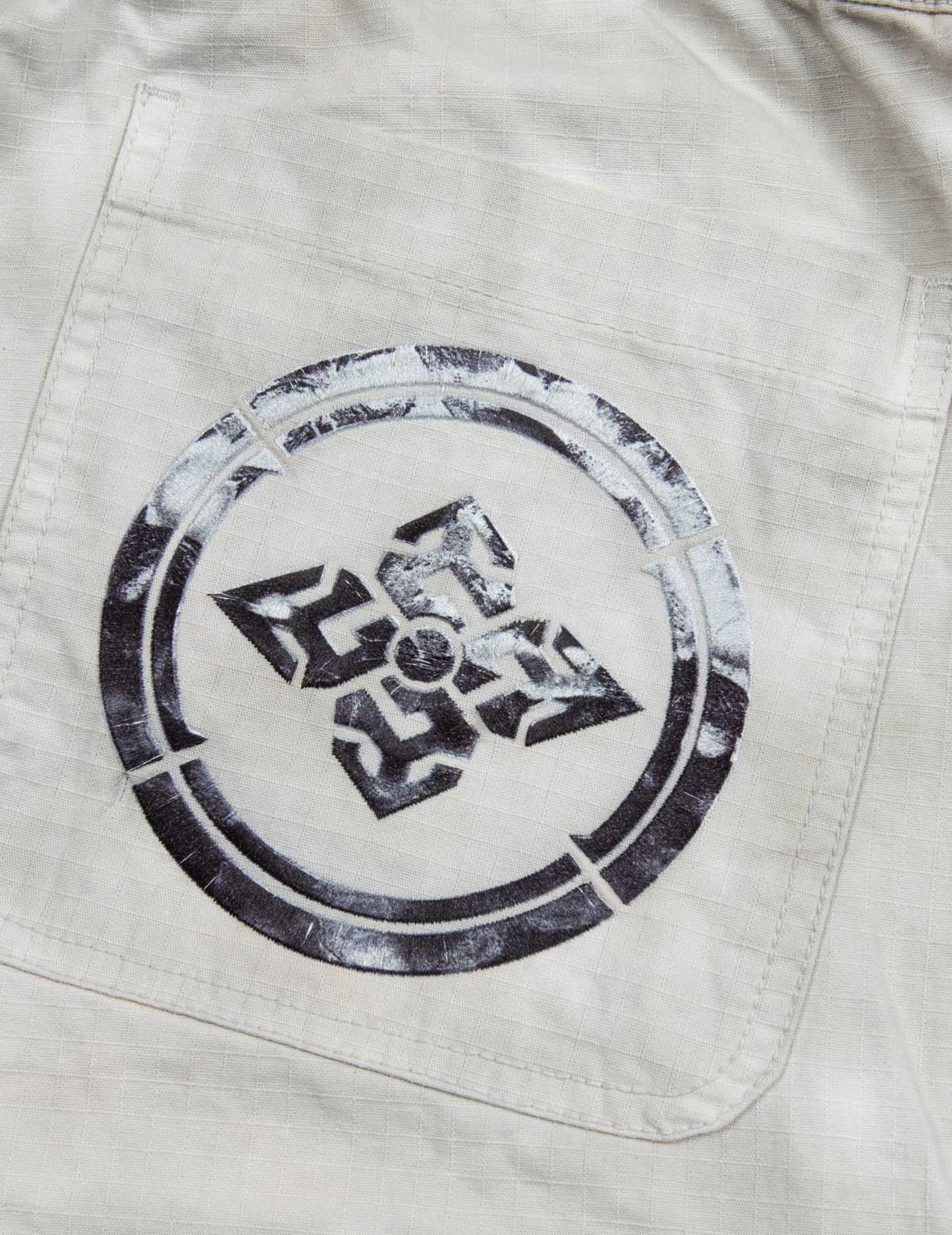 家花刺繡寬版紮染工裝束腳褲