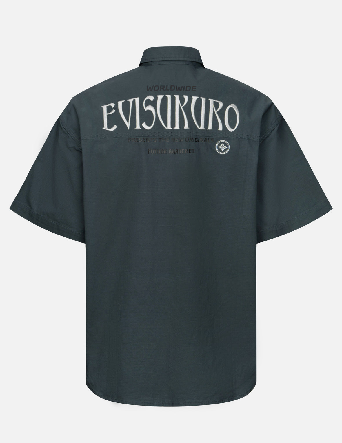 Logo Embroidery and Slogan Print Relax Fit Short-Sleeves Shirt