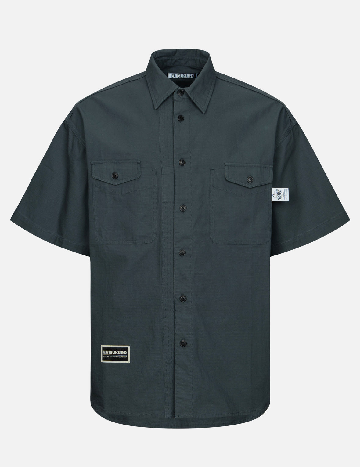 Logo Embroidery and Slogan Print Relax Fit Short-Sleeves Shirt