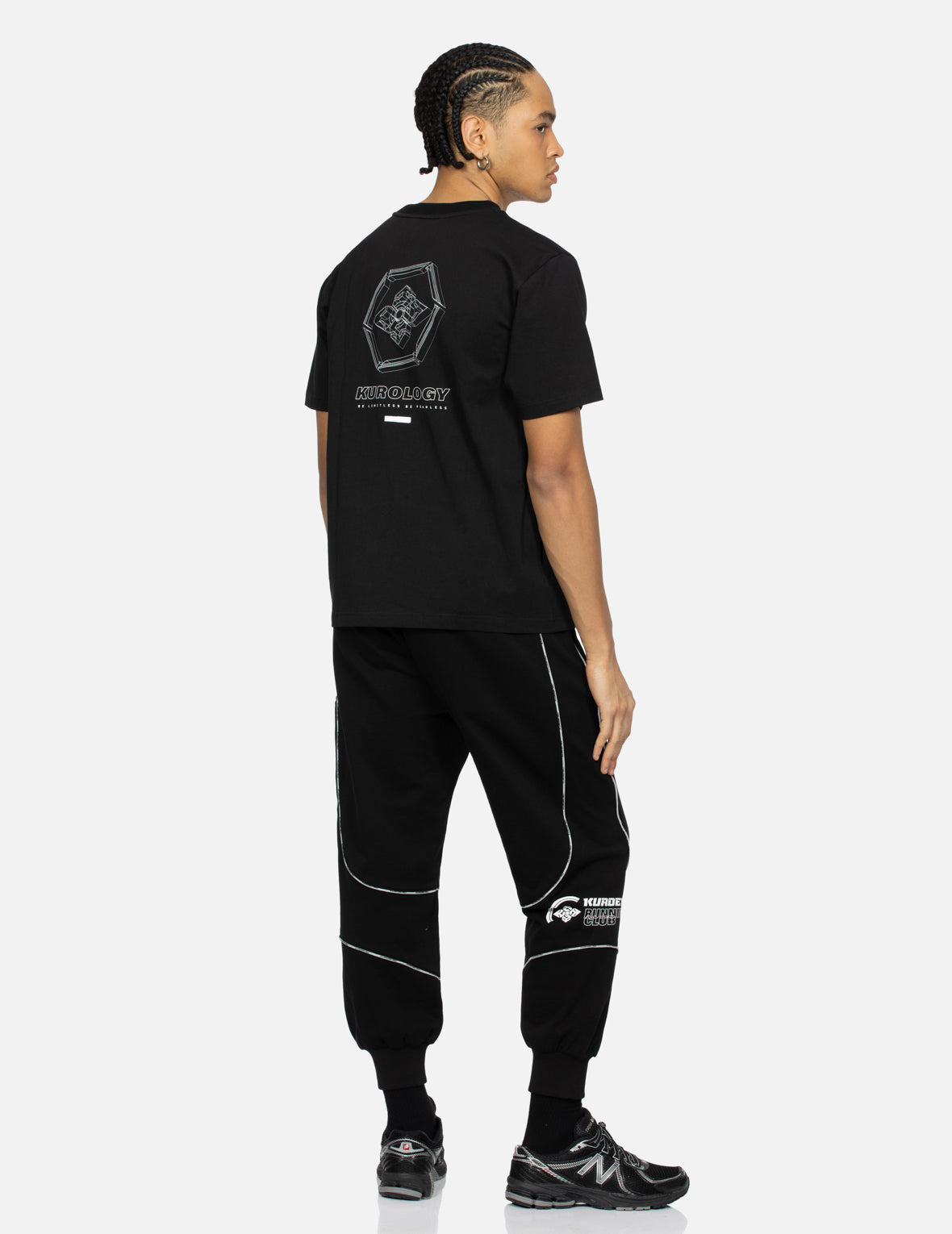 Reflective Strapped and 3D Kamon Print Regular Fit T-Shirt