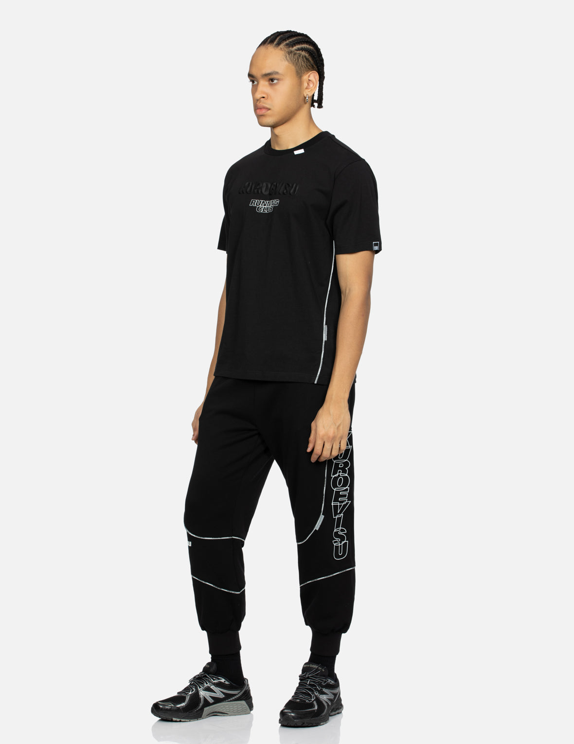 Reflective Strapped and 3D Kamon Print Regular Fit T-Shirt