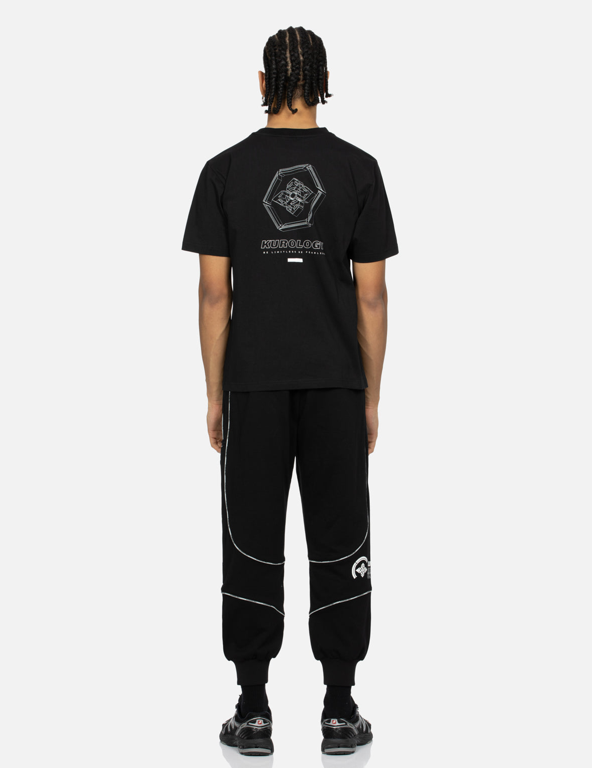 Reflective Strapped and 3D Kamon Print Regular Fit T-Shirt