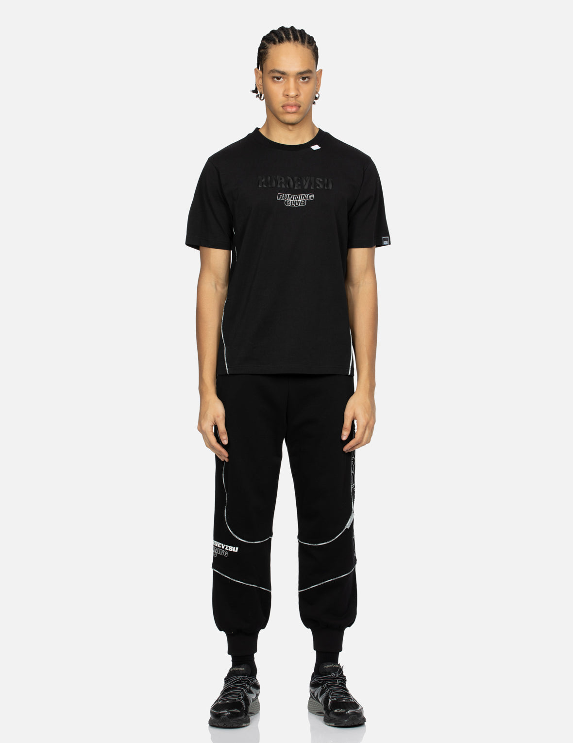 Reflective Strapped and 3D Kamon Print Regular Fit T-Shirt