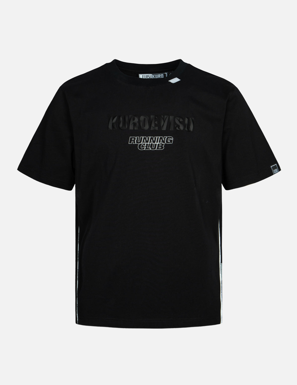 Reflective Strapped and 3D Kamon Print Regular Fit T-Shirt