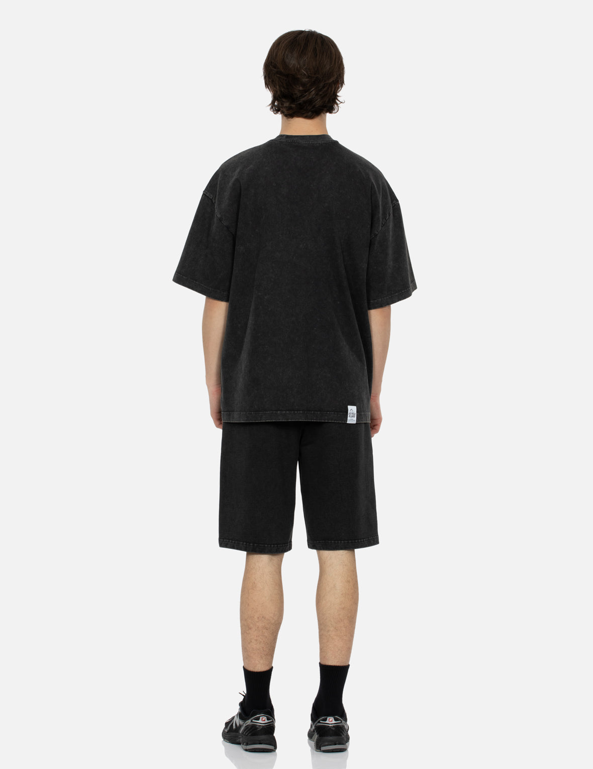 商標及口號印花超寬版水洗T恤