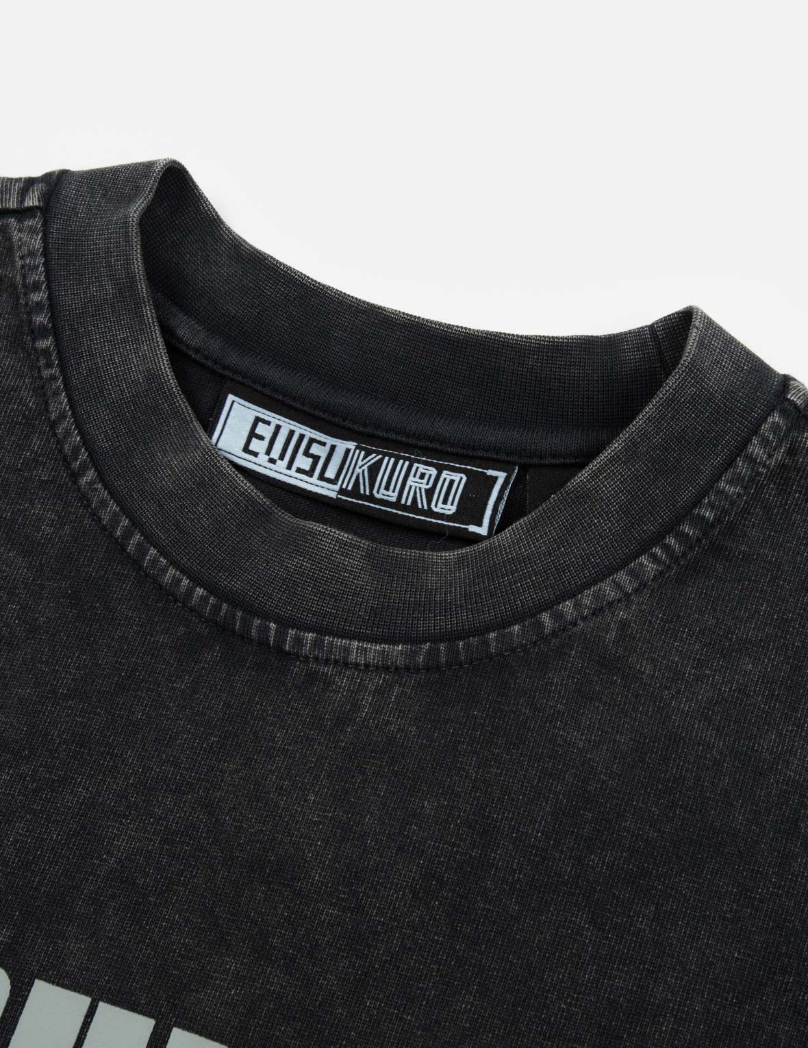 商標及口號印花超寬版水洗T恤