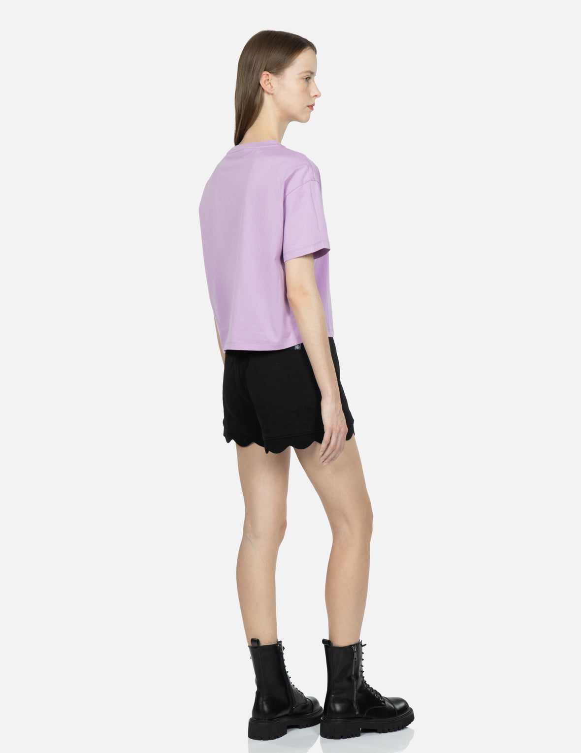 Logo及海鷗刺繡波浪邊短褲