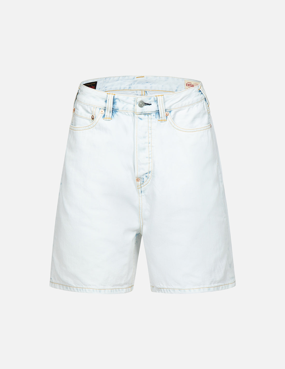 小海鷗刺繡漂洗牛仔短褲