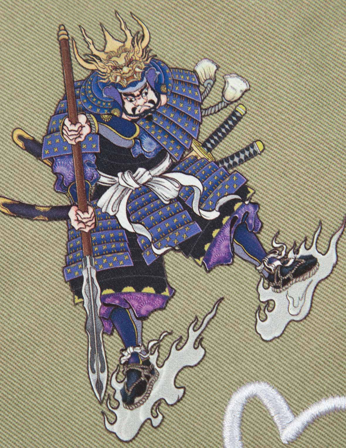 武士圖案印花休閒褲