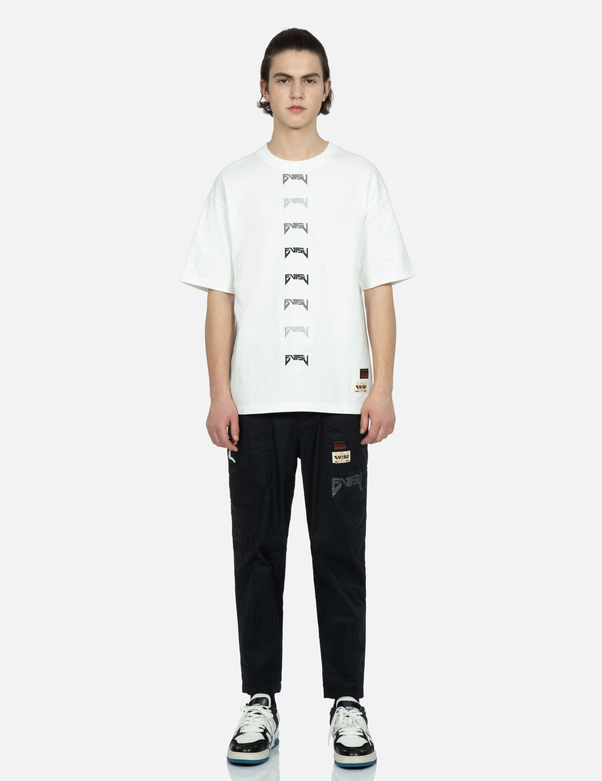 Seagull and Slogan Embroidery Relax-Fit Pants