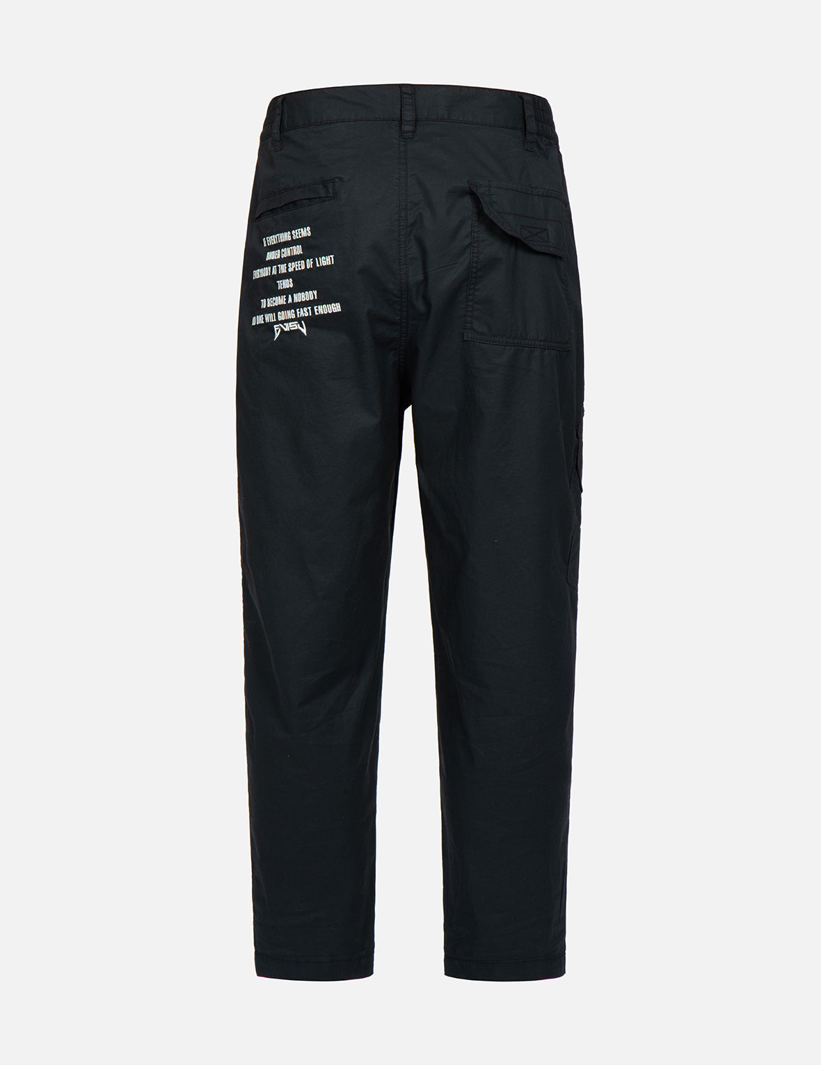 Seagull and Slogan Embroidery Relax-Fit Pants
